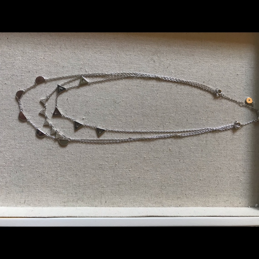 Stella & Dot Silver Three Strand Necklace